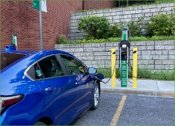 E V charging station at E S F